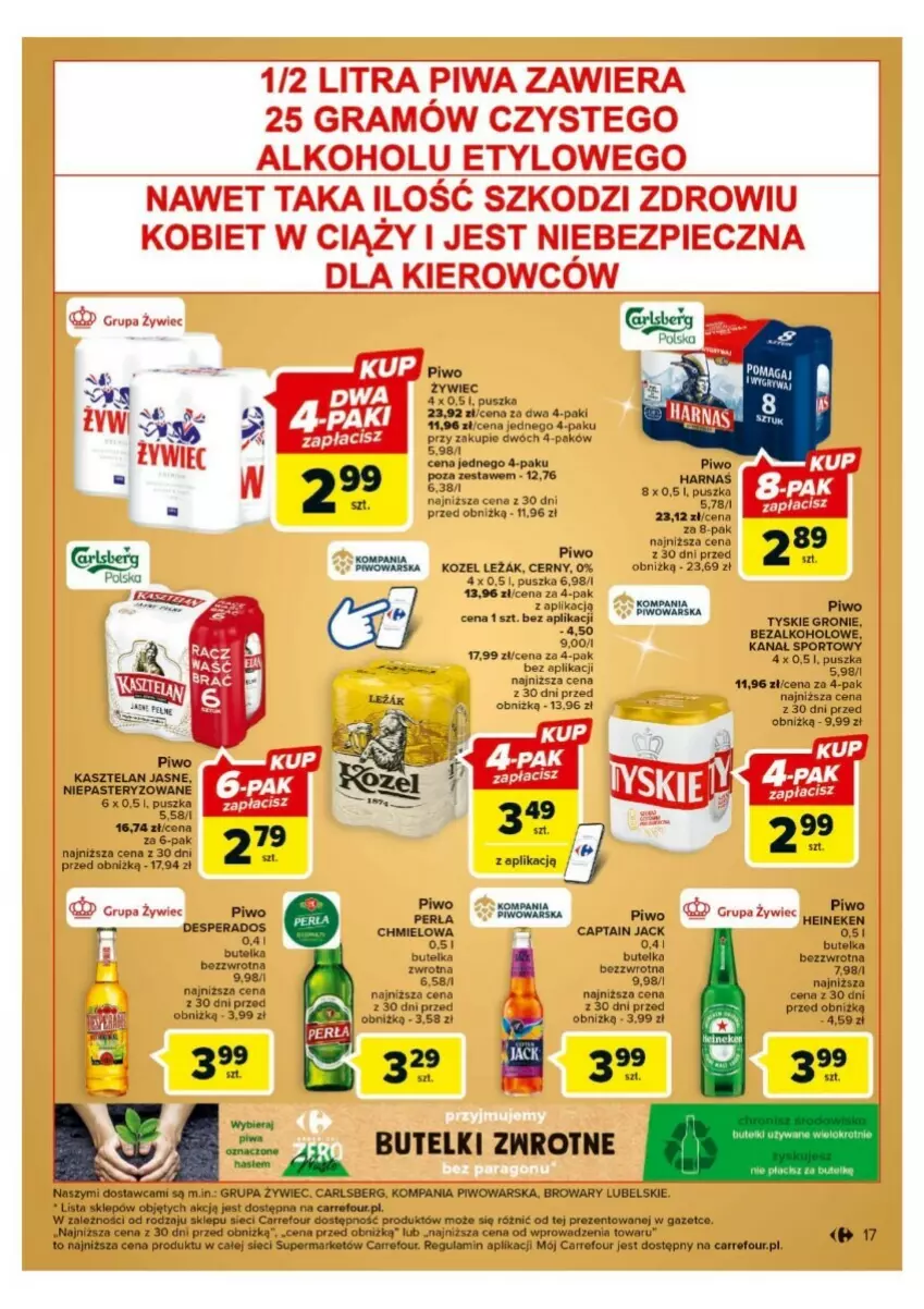 Gazetka promocyjna Carrefour - ważna 18.12 do 23.12.2023 - strona 9 - produkty: Bell, Captain Jack, Carlsberg, Desperados, Gra, Kozel, Perła, Piec, Piwa, Piwo, Por, Sport, Tyskie