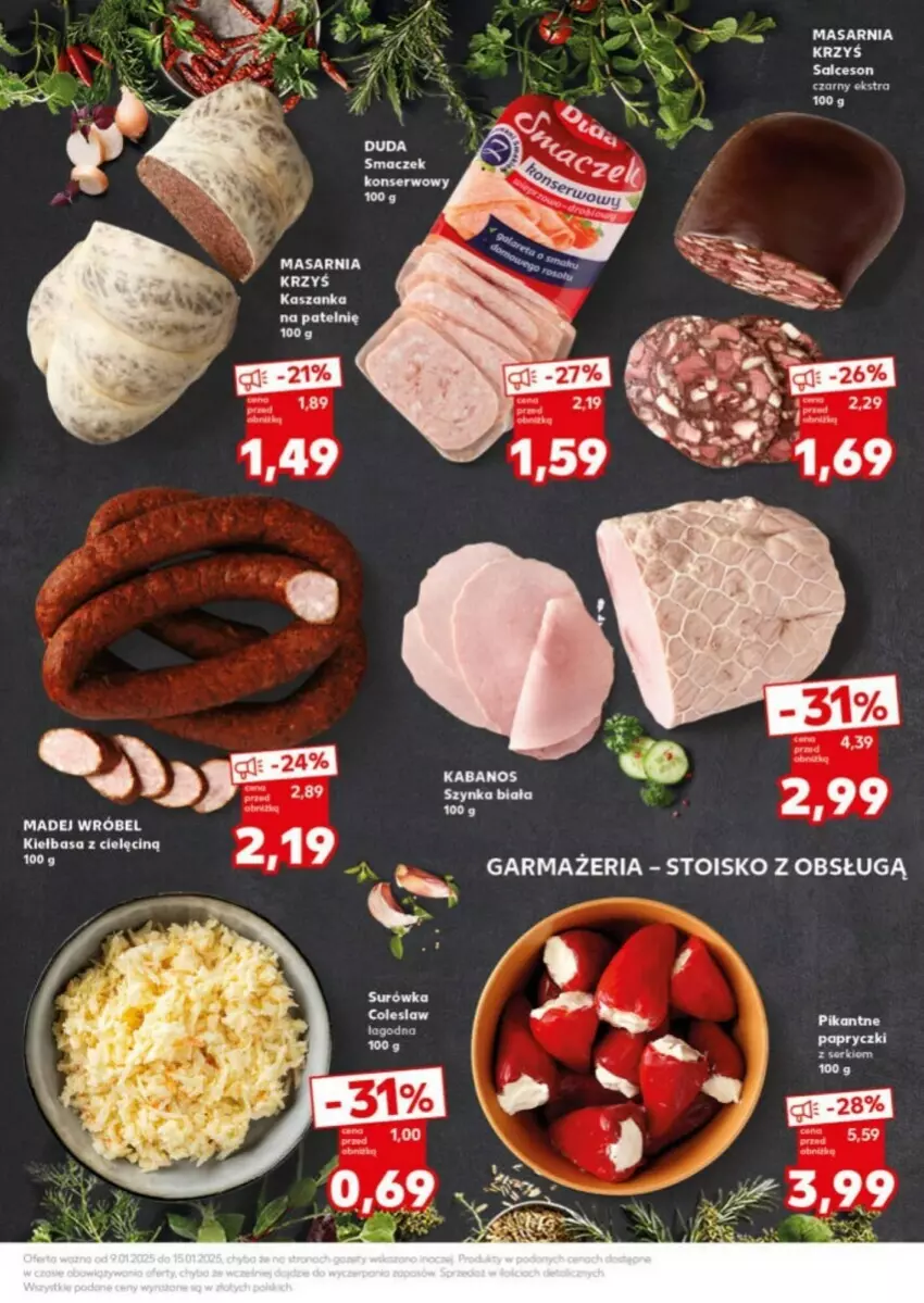 Gazetka promocyjna Kaufland - ważna 13.01 do 15.01.2025 - strona 14 - produkty: Duda, Kabanos, Kiełbasa, Madej Wróbel, Salceson, Ser