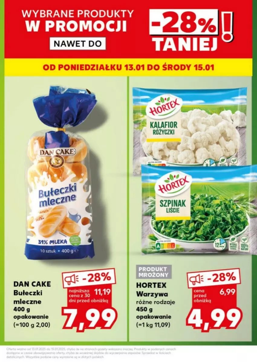 Gazetka promocyjna Kaufland - ważna 13.01 do 15.01.2025 - strona 23 - produkty: Bułeczki, Bułeczki mleczne, Dan Cake, Hortex, Warzywa