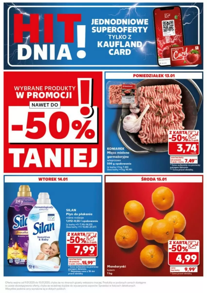 Gazetka promocyjna Kaufland - ważna 13.01 do 15.01.2025 - strona 5 - produkty: Mięso, Mięso mielone, Płyn do płukania, Pur, Silan