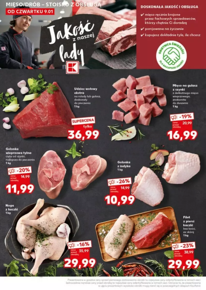 Gazetka promocyjna Kaufland - ważna 13.01 do 15.01.2025 - strona 8 - produkty: Fa, Mięso, Mięso na gulasz, Noga z kaczki, Piec, Por, Udziec wołowy