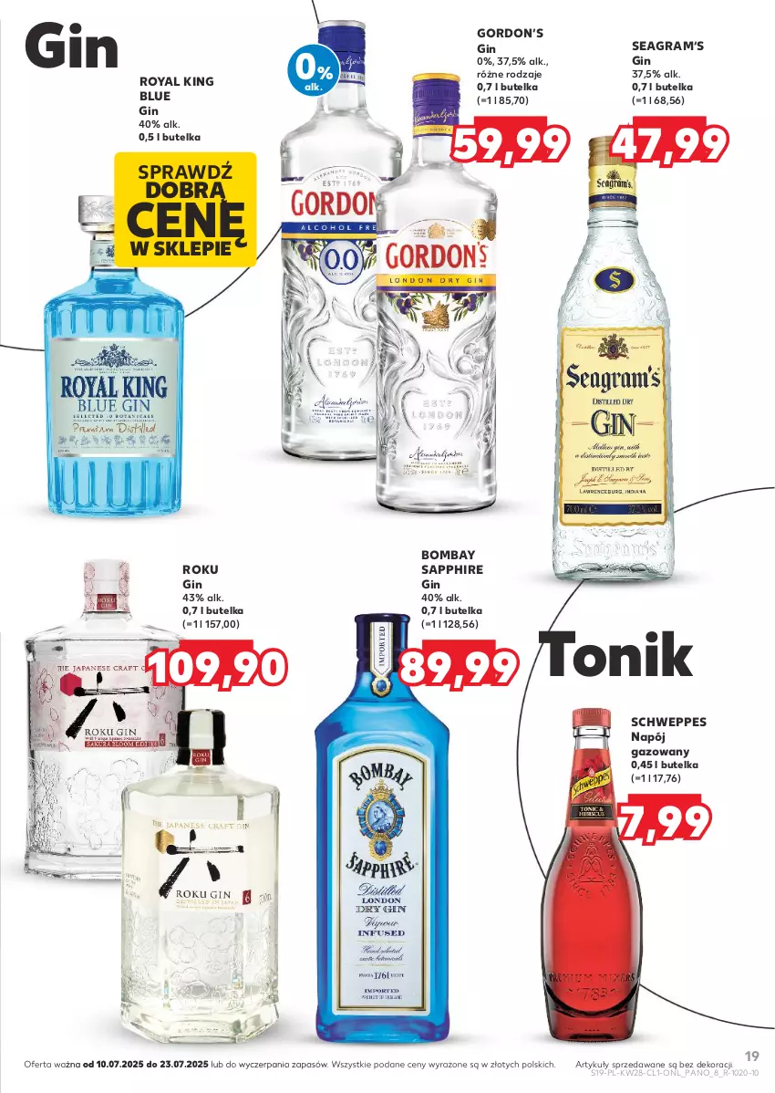 Gazetka promocyjna Kaufland - Barek Kauflandu - ważna 10.07 do 23.07.2025 - strona 19 - produkty: Gin, Gra, Napój, Napój gazowany, Schweppes, Tonik