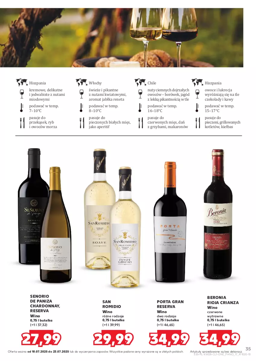 Gazetka promocyjna Kaufland - Barek Kauflandu - ważna 10.07 do 23.07.2025 - strona 35 - produkty: Chardonnay, Gra, Grill, Jabłka, Kotlet, Makaron, Nuty, Owoce, Piec, Por, Rioja, Ser, Wino, Wino czerwone