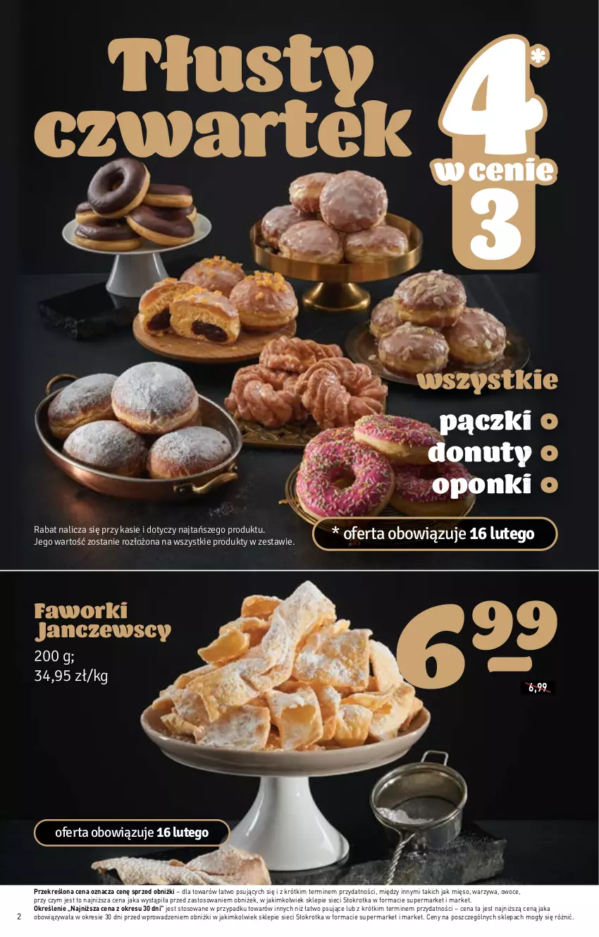 Gazetka promocyjna Stokrotka - Supermarket - ważna 16.02 do 22.02.2023 - strona 2 - produkty: Donut, Fa, Faworki, Mięso, Nuty, Owoce, Warzywa