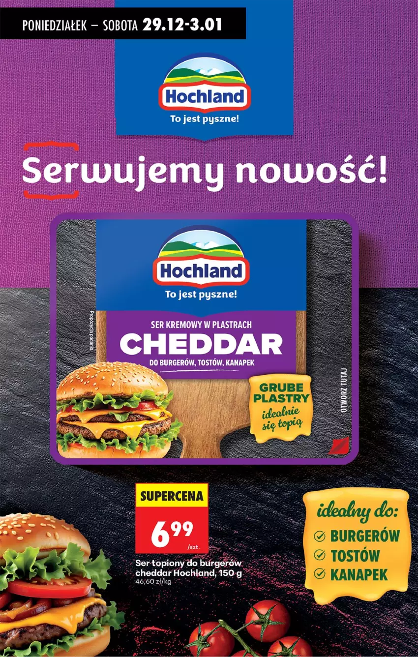 Gazetka promocyjna Biedronka - Od Wtorku - ważna 29.12.2026 do 02.01.2027 - strona 79 - produkty: Burger, Cheddar, Fa, Hochland, Ser