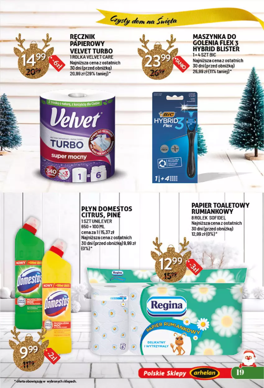 Gazetka promocyjna Arhelan - Gazetka - ważna 29.11.2024 do 05.01.2025 - strona 19 - produkty: Domestos, Fa, Maszynka, Papier, Ręcznik, Salomon, Szynka, Velvet