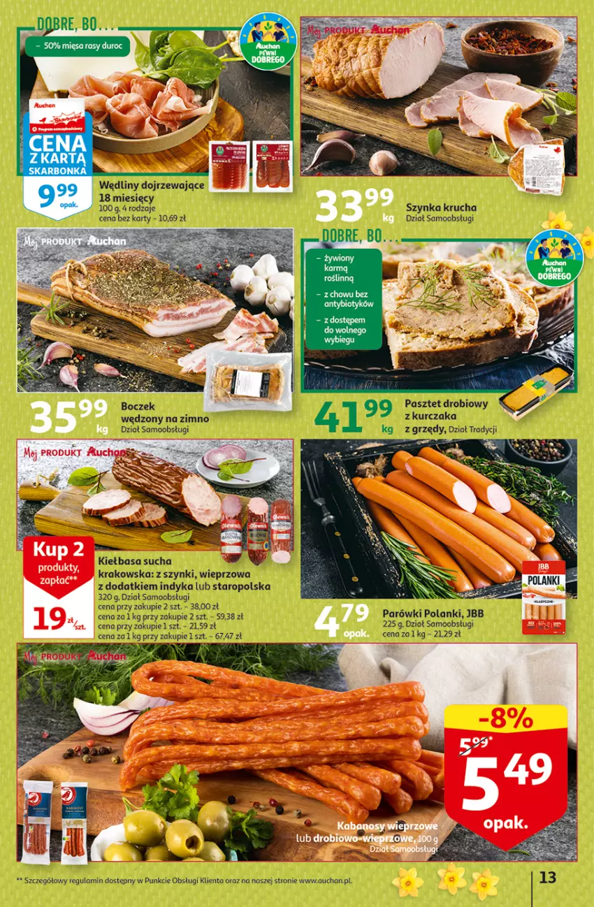 Gazetka promocyjna Auchan - Gazetka Wielkanoc na Twoim stole Hipermarket Auchan - ważna 30.03 do 08.04.2023 - strona 13 - produkty: Kabanos