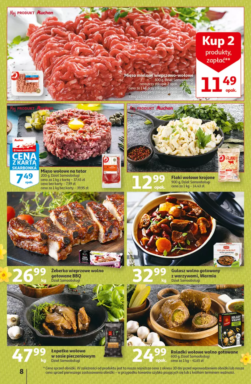 Gazetka promocyjna Auchan - Gazetka Wielkanoc na Twoim stole Hipermarket Auchan - ważna 30.03 do 08.04.2023 - strona 8 - produkty: Gulasz wołowy