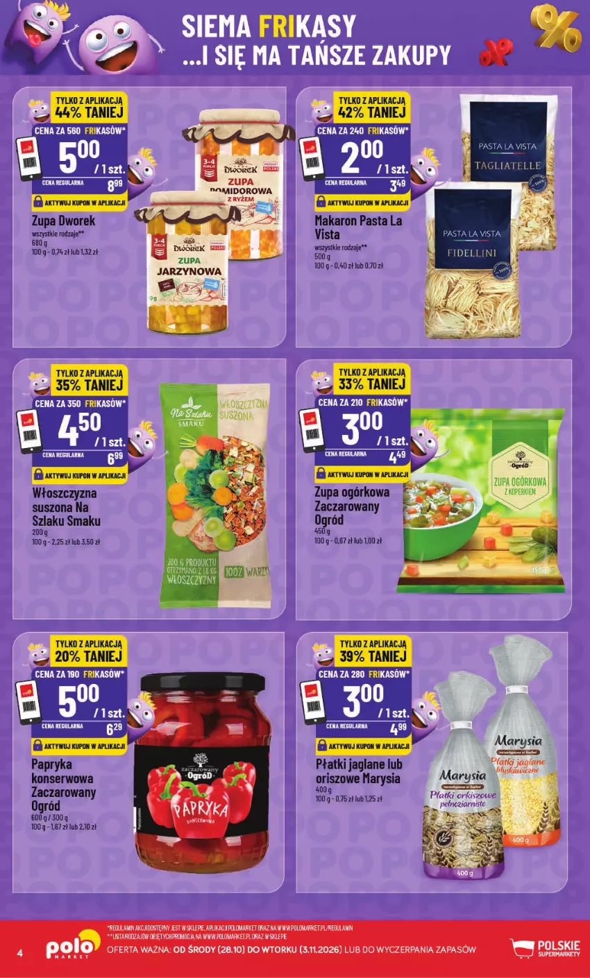 Gazetka promocyjna PoloMarket - Katalog Frikasów od 28.10 - ważna 28.10 do 03.11.2026 - strona 4 - produkty: Gin, Makaron, Ogród, Ser, Tagliatelle, Zupa, Zupa ogórkowa