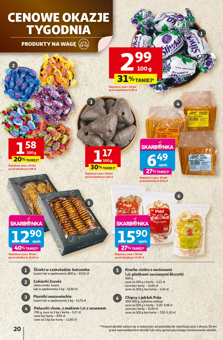 Gazetka promocyjna Auchan - LATO PEŁNE PRZYJEMNOŚCI Hipermarket - ważna 10.07 do 16.07.2025 - strona 20 - produkty: Chipsy, Cukier, Cukierki, Fa, Jutrzenka, Piernik, Sezam