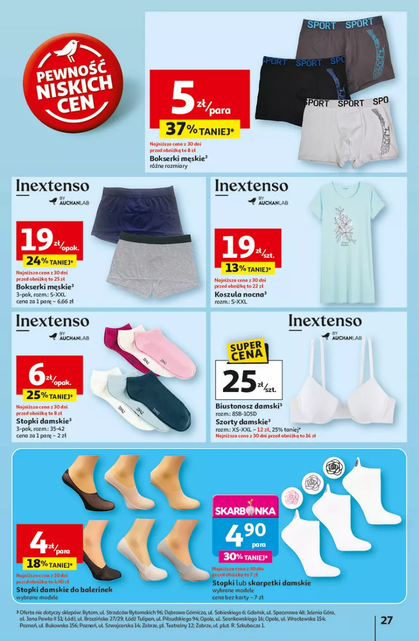 Gazetka promocyjna Auchan - LATO PEŁNE PRZYJEMNOŚCI Hipermarket - ważna 10.07 do 16.07.2025 - strona 27 - produkty: Biustonosz, Bokserki, Kosz, Koszula, Koszula nocna, Ser, Szorty, Top