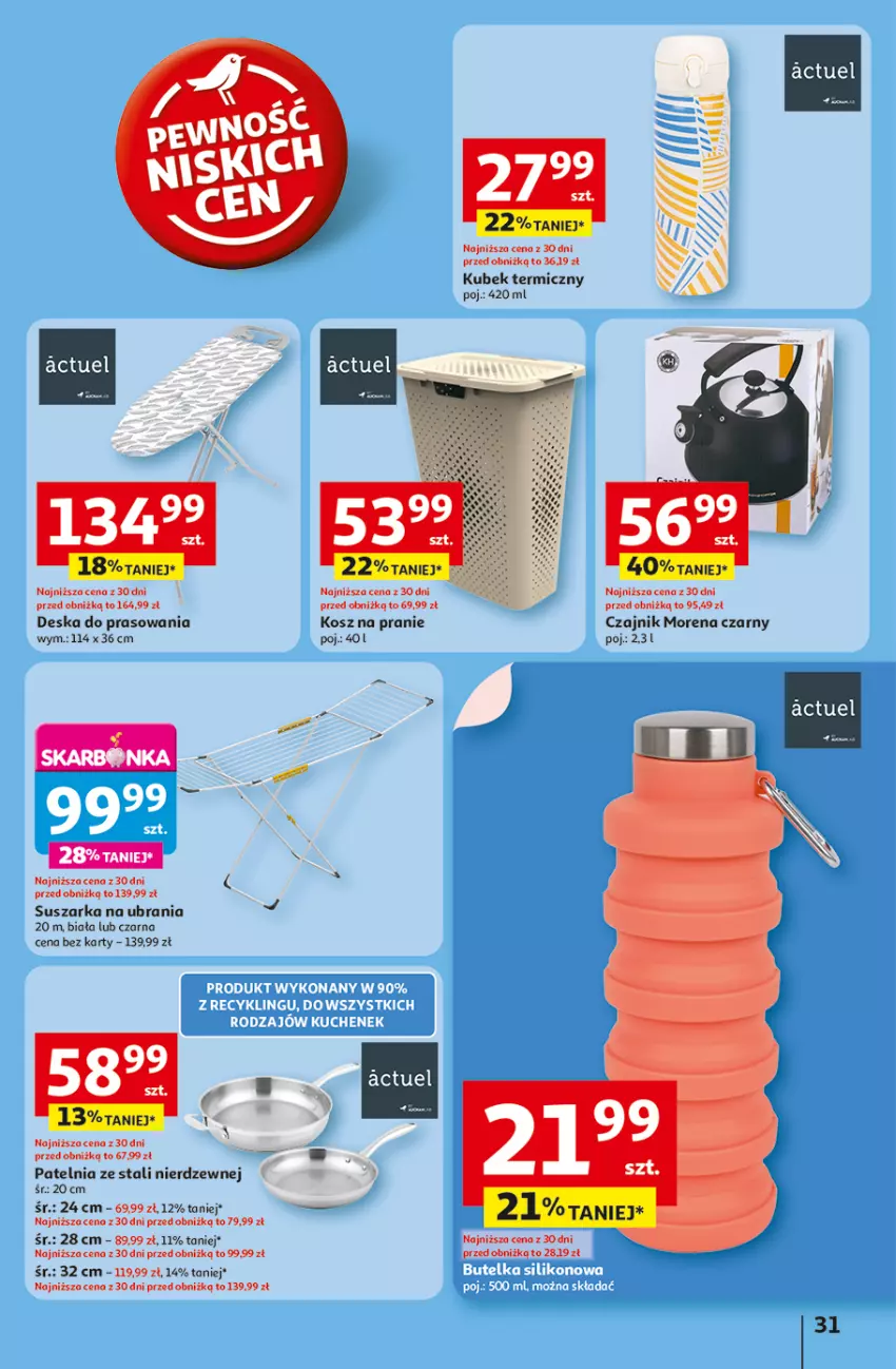 Gazetka promocyjna Auchan - LATO PEŁNE PRZYJEMNOŚCI Hipermarket - ważna 10.07 do 16.07.2025 - strona 31 - produkty: Czajnik, Deska do prasowania, Kosz, Kubek, Kubek termiczny, Patelnia, Suszarka, Ubrania