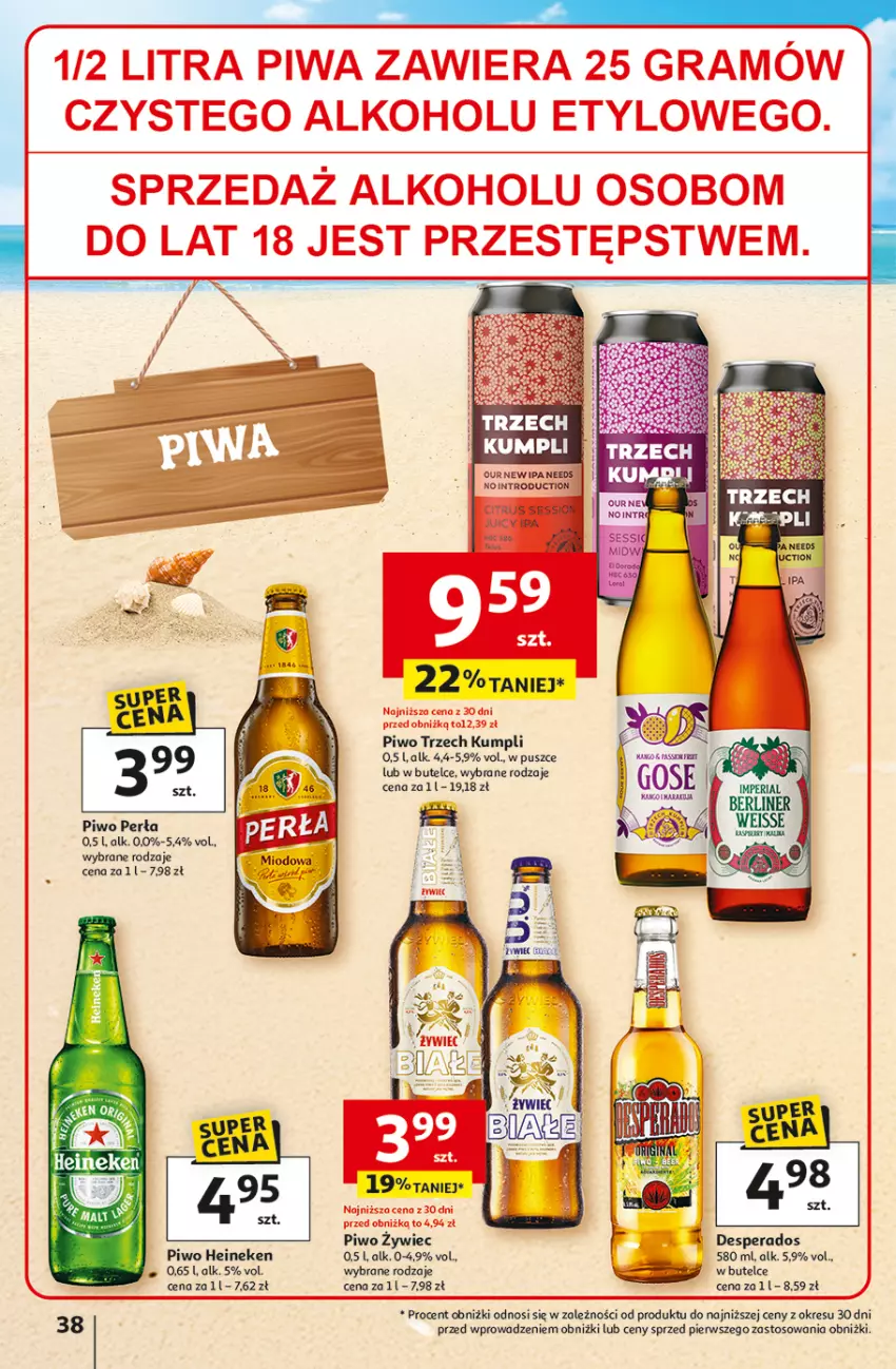 Gazetka promocyjna Auchan - LATO PEŁNE PRZYJEMNOŚCI Hipermarket - ważna 10.07 do 16.07.2025 - strona 38 - produkty: Desperados, Gra, Heineken, Piwa, Piwo