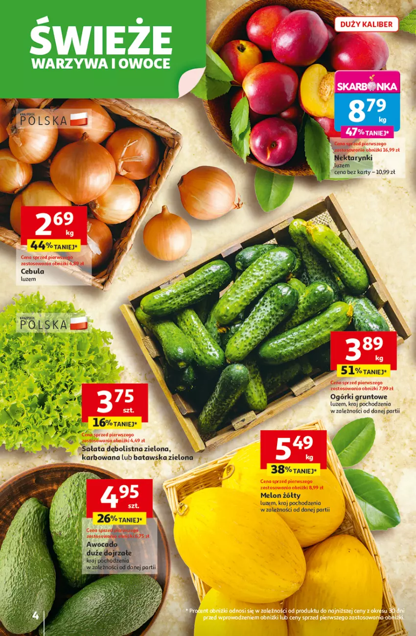 Gazetka promocyjna Auchan - LATO PEŁNE PRZYJEMNOŚCI Hipermarket - ważna 10.07 do 16.07.2025 - strona 4 - produkty: Cebula, Grunt, Nektar, Owoce, Sałat, Warzywa, Warzywa i owoce