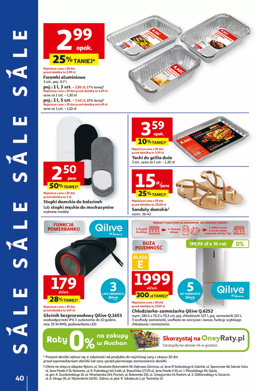 Gazetka promocyjna Auchan - LATO PEŁNE PRZYJEMNOŚCI Hipermarket - ważna 10.07 do 16.07.2025 - strona 40 - produkty: Acer, Cars, Chłodziarka, Foremki, Głośnik, Grill, Owoce, Por, Sandał, Sos, Top, Warzywa, Warzywa i owoce, Zamrażarka