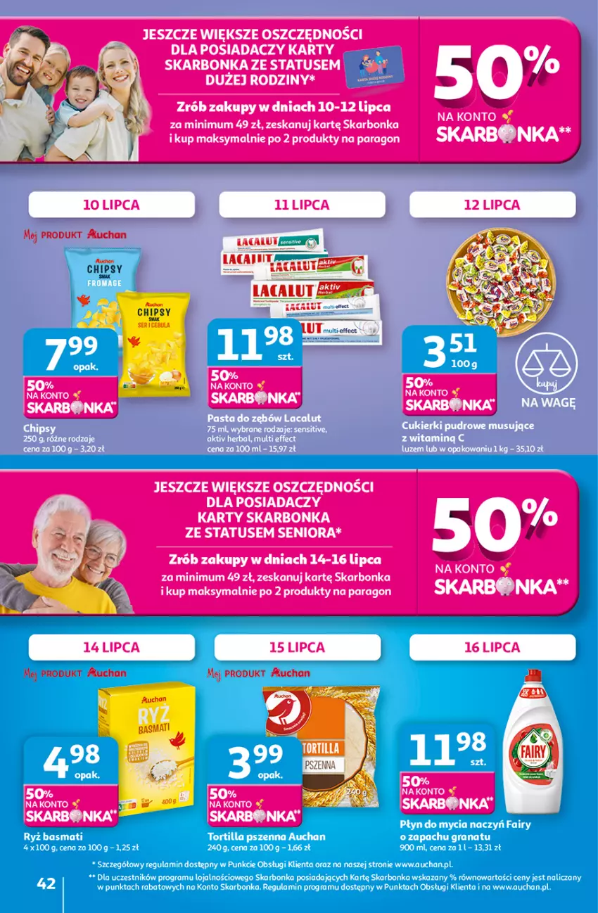 Gazetka promocyjna Auchan - LATO PEŁNE PRZYJEMNOŚCI Hipermarket - ważna 10.07 do 16.07.2025 - strona 42 - produkty: Chipsy, Lacalut, Ser