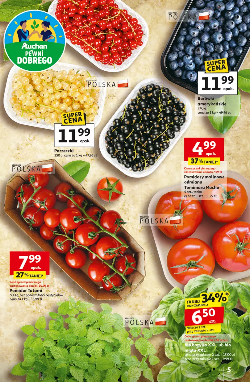 Gazetka promocyjna Auchan - LATO PEŁNE PRZYJEMNOŚCI Hipermarket - ważna 10.07 do 16.07.2025 - strona 5 - produkty: Pomidory, Por