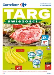 Gazetka promocyjna Carrefour - Gazetka Targi świeżości - Gazetka - ważna od 06.09 do 06.09.2021 - strona 1 - produkty: Banany, Ser, Kosz, Serek, Almette
