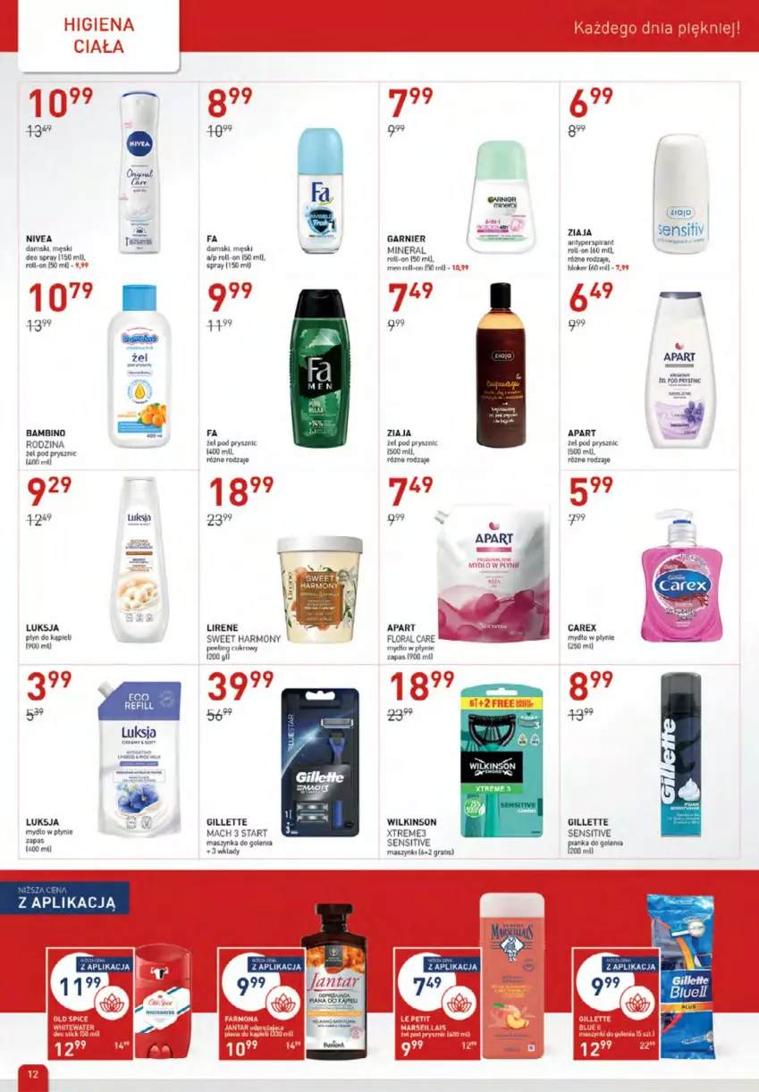 Gazetka promocyjna Drogerie Jawa - ważna 04.01 do 01.02.2023 - strona 12 - produkty: Antyperspirant, Fa, Flora, Garnier, Gillette, Gra, Lirene, Luksja, Mars, Maszynka, Maszynka do golenia, Mydło, Mydło w płynie, Peeling, Płyn do kąpieli, Szynka, Ziaja