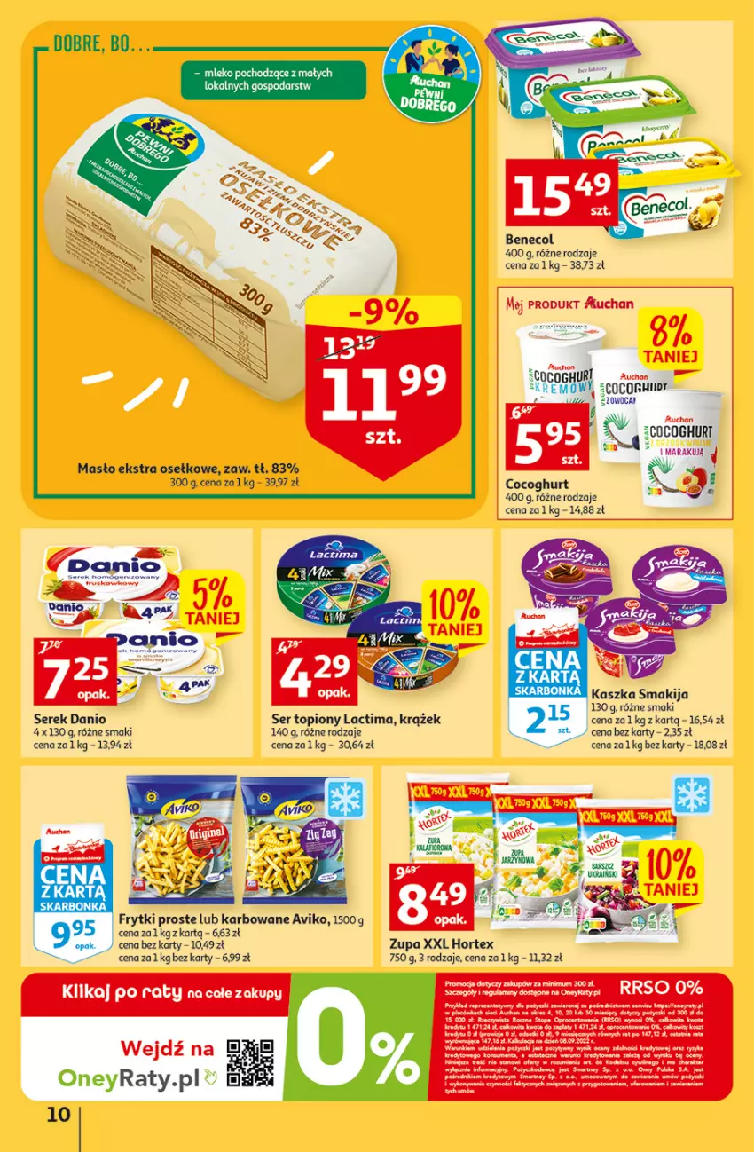 Gazetka promocyjna Auchan - Gazetka Koszyk Oszczędności Auchan Hipermarkety - ważna 03.11 do 09.11.2022 - strona 10 - produkty: AEG, Danio, Frytki, Hortex, Kosz, Masło, Rum, Ser, Ser topiony, Serek, Smakija, Top, Zupa