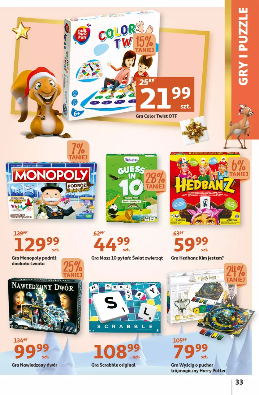 Gazetka promocyjna Auchan - Gazetka Koszyk Oszczędności Auchan Hipermarkety - ważna 03.11 do 09.11.2022 - strona 33 - produkty: Gin, Gra, Gry, Harry Potter, Monopoly, Puzzle, Scrabble