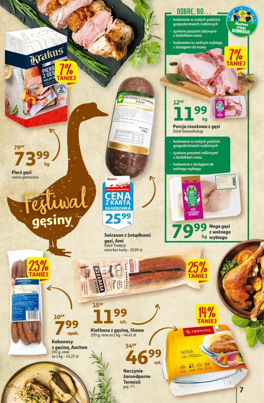 Gazetka promocyjna Auchan - Gazetka Koszyk Oszczędności Auchan Hipermarkety - ważna 03.11 do 09.11.2022 - strona 7 - produkty: Kabanos, Kiełbasa, Por, Salceson