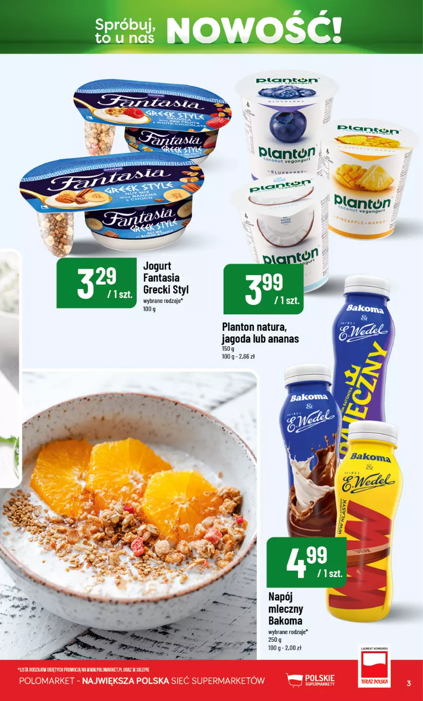 Gazetka promocyjna PoloMarket - Katalog Nowości - ważna 10.07 do 17.08.2026 - strona 3 - produkty: Ananas, Bakoma, Fa, Fanta, Laur, Napój