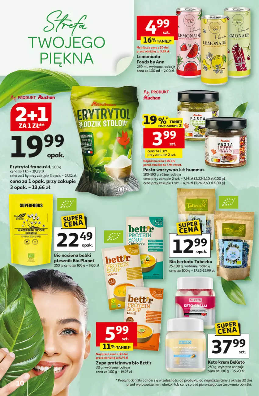 Gazetka promocyjna Auchan - 30 Lat Hipermarket - ważna 05.03 do 11.03.2026 - strona 10 - produkty: Herbata, Hummus, Lemoniada, Mus, O nas, Pasta warzywna, Zupa
