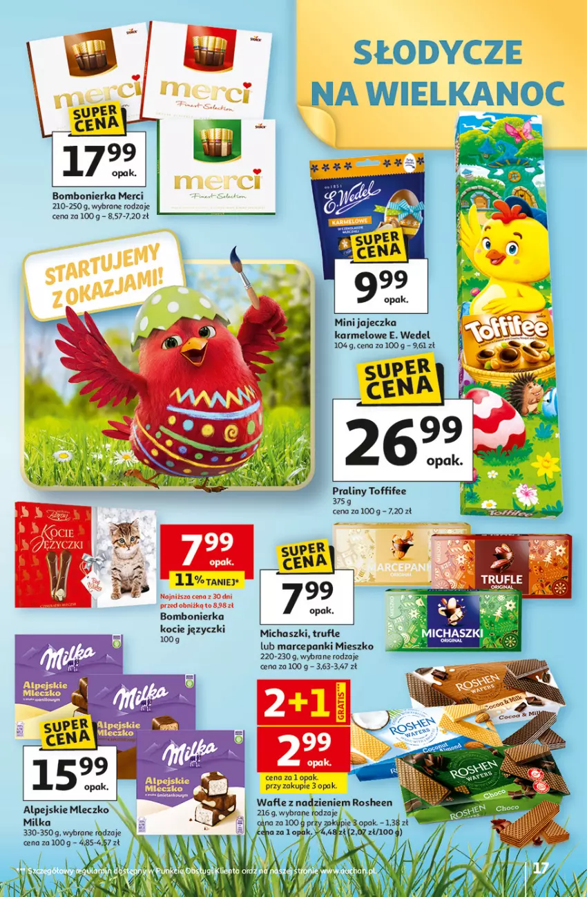 Gazetka promocyjna Auchan - 30 Lat Hipermarket - ważna 05.03 do 11.03.2026 - strona 17 - produkty: E. Wedel, Koc, Merci, Milka, Mleczko, Oshee, Pax, Praliny, Toffifee, Wafle