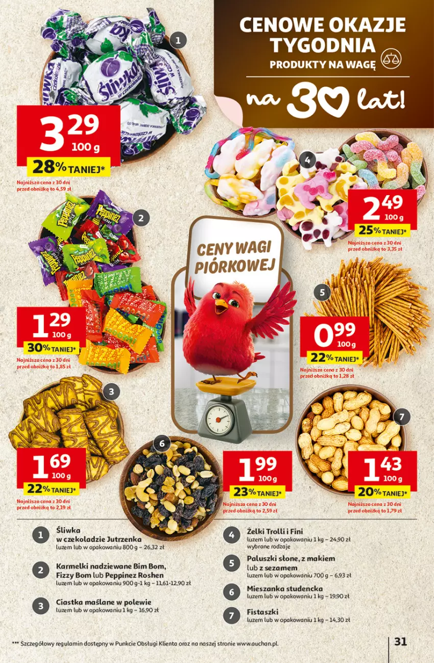 Gazetka promocyjna Auchan - 30 Lat Hipermarket - ważna 05.03 do 11.03.2026 - strona 31 - produkty: Ciastka, Jutrzenka, Mieszanka studencka, Sezam