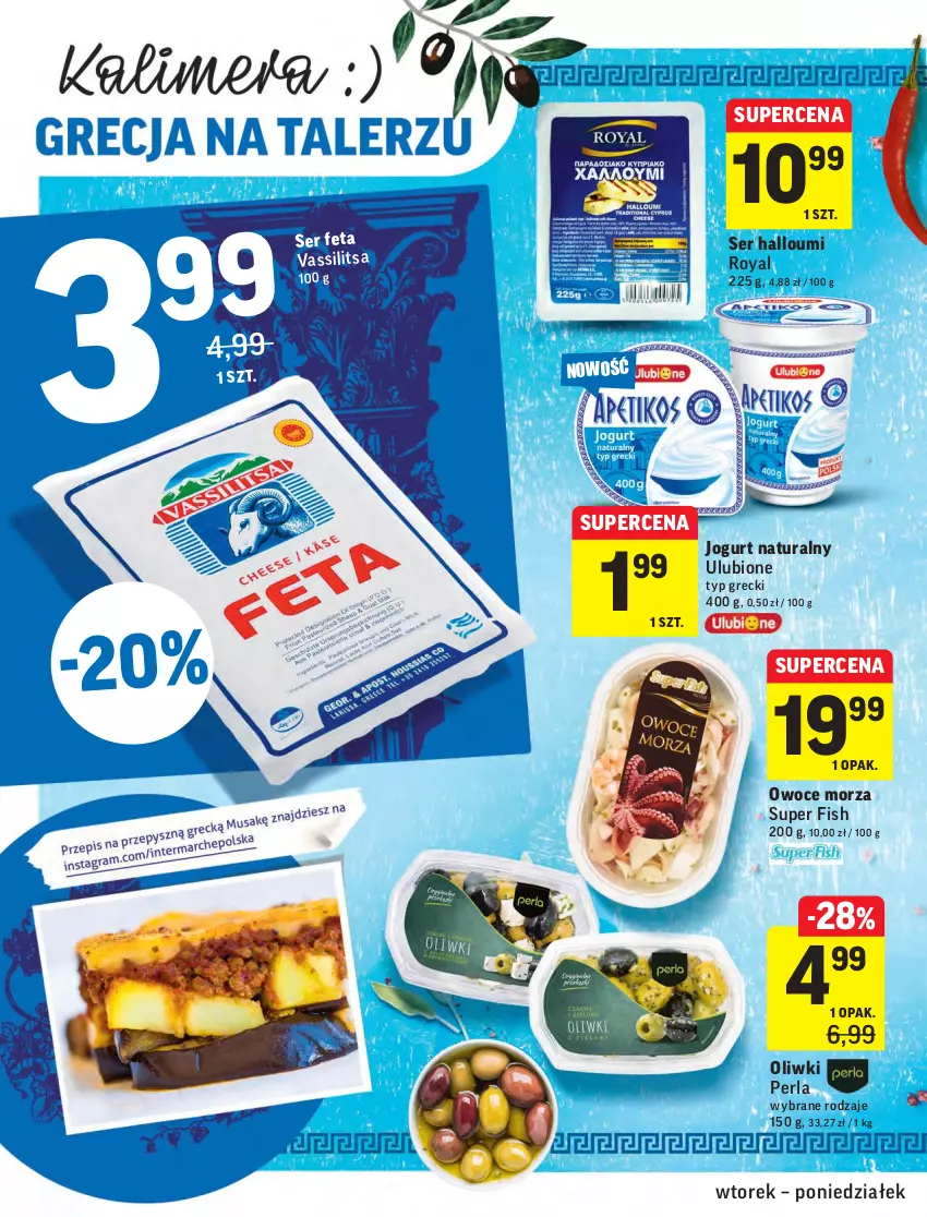 Gazetka promocyjna Intermarche - Gazetka promocyjna - ważna 13.07 do 19.07.2021 - strona 16 - produkty: Jogurt, Jogurt naturalny, Oliwki, Owoce, Owoce morza, Ser