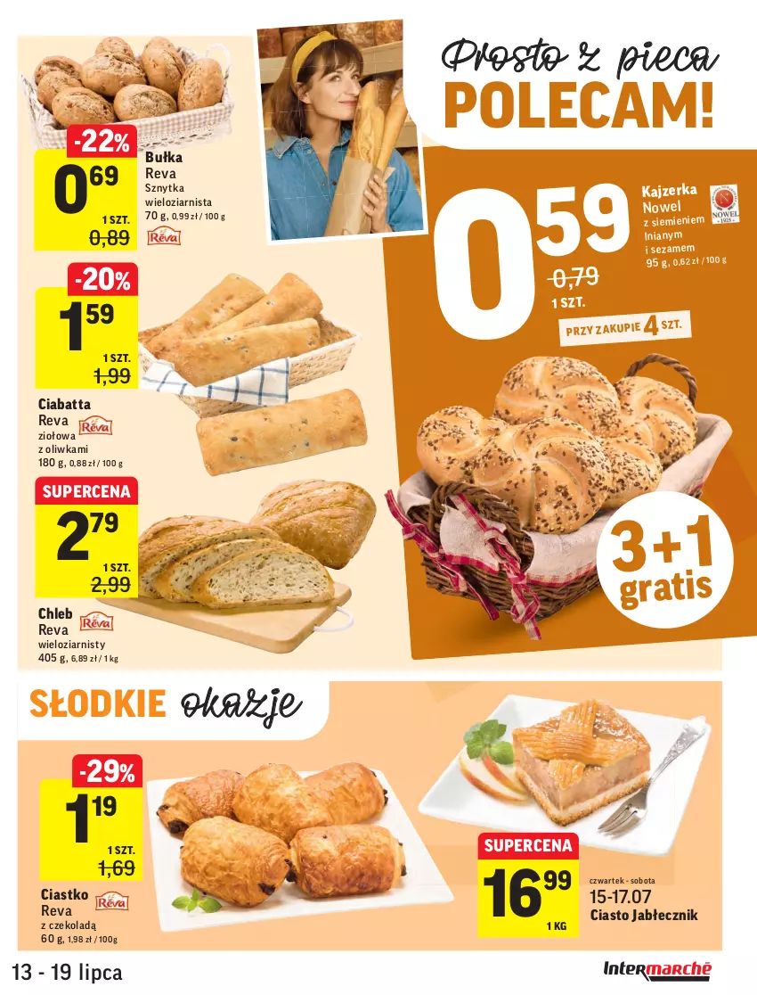 Gazetka promocyjna Intermarche - Gazetka promocyjna - ważna 13.07 do 19.07.2021 - strona 21 - produkty: Bułka, Chleb, Ciabatta, Kajzerka, Piec