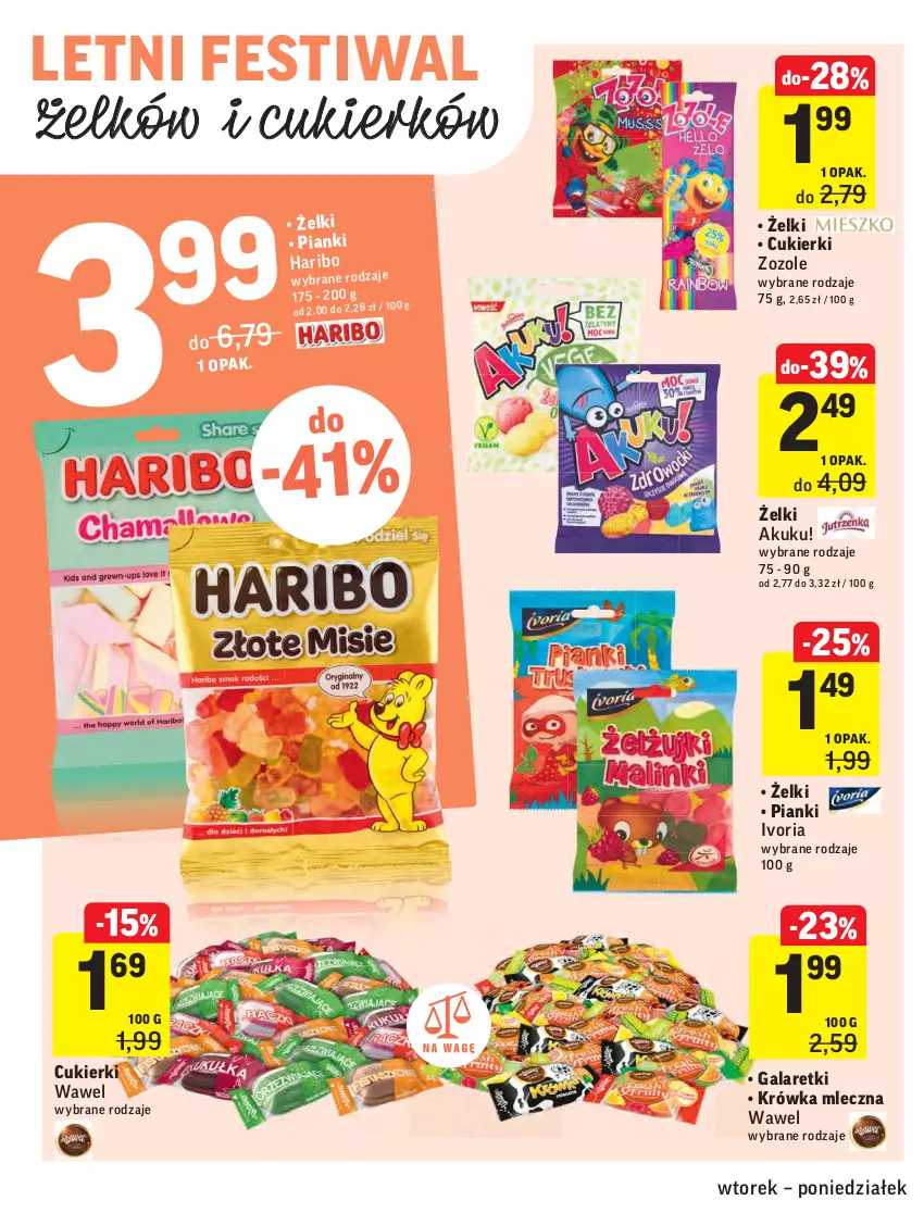 Gazetka promocyjna Intermarche - Gazetka promocyjna - ważna 13.07 do 19.07.2021 - strona 26 - produkty: Cukier, Cukierki, Gala, Galaretki, Haribo, Wawel