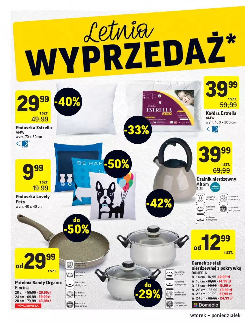 Gazetka promocyjna Intermarche - Gazetka promocyjna - ważna 13.07 do 19.07.2021 - strona 36 - produkty: Czajnik, Garnek, Halo, Kołdra, Lovely, Patelnia, Poduszka