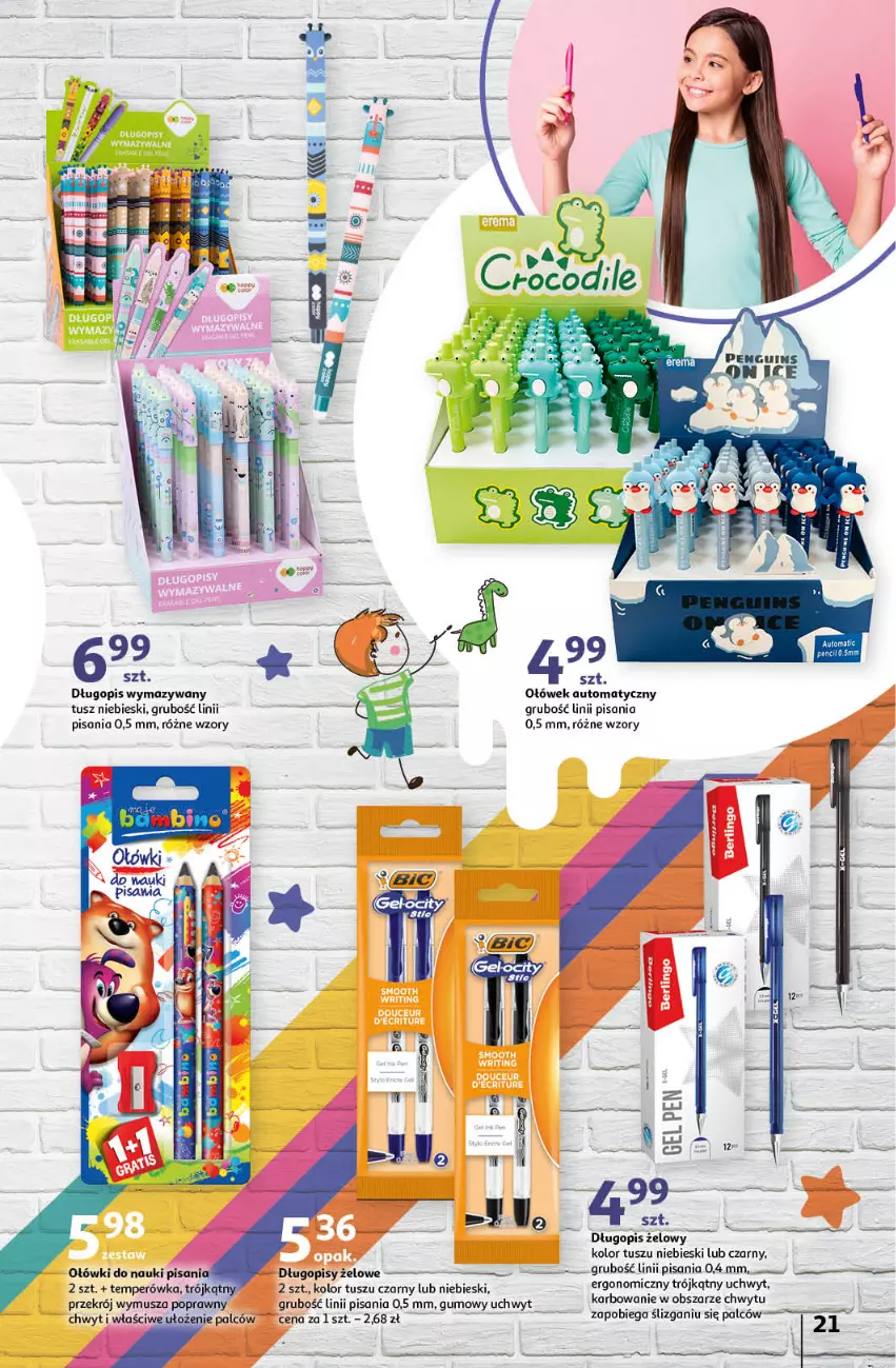 Gazetka promocyjna Auchan - JESZCZE LEPSZE oCeny Hipermarket - ważna 18.07 do 21.08.2024 - strona 21 - produkty: BIC, Długopis, Mus, Tusz