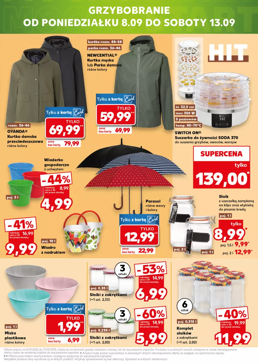Gazetka promocyjna Kaufland - Kaufland - ważna 04.09 do 10.09.2025 - strona 17 - produkty: Kurtka, Miska, Parasol, Parka, Suszarka, Wiadro