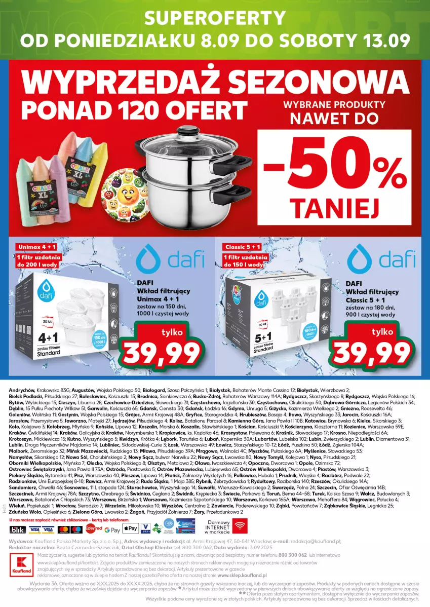 Gazetka promocyjna Kaufland - Kaufland - ważna 04.09 do 10.09.2025 - strona 20 - produkty: BIC, Gry, Kosz, LANA, Lion, Monte, Mysz, Namysłów, Olej, Parasol, Piast, Piec, Podlaski, Sól, Sos, Szal, Telefon, Top, Wkład filtrujący