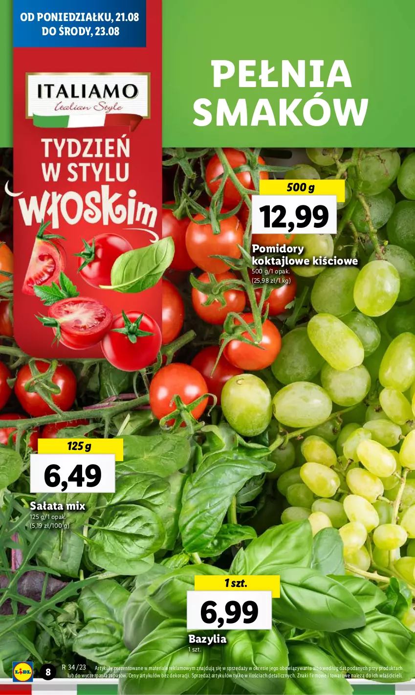 Gazetka promocyjna Lidl - GAZETKA - ważna 21.08 do 27.08.2023 - strona 12 - produkty: Bazyl, Bazylia, Owoce, Pomidory, Sałat, Warzywa, Warzywa i owoce