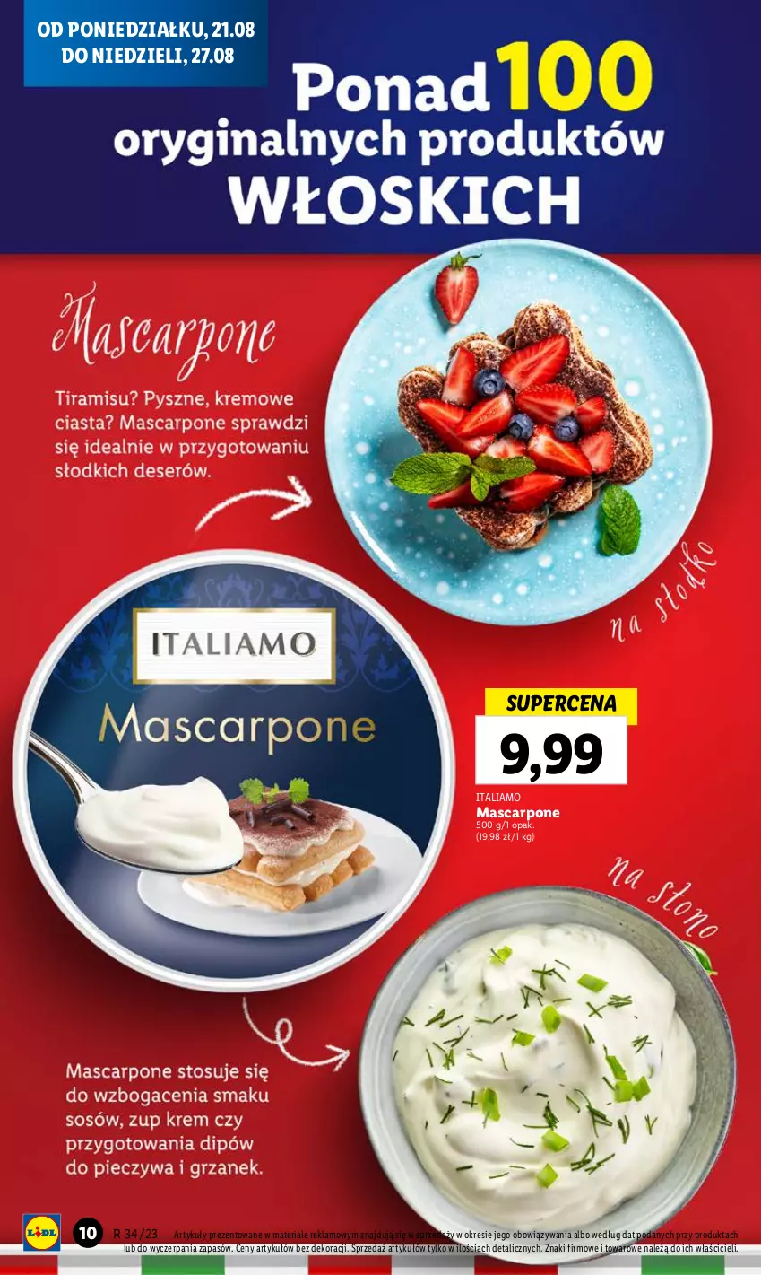 Gazetka promocyjna Lidl - GAZETKA - ważna 21.08 do 27.08.2023 - strona 16 - produkty: Mascarpone