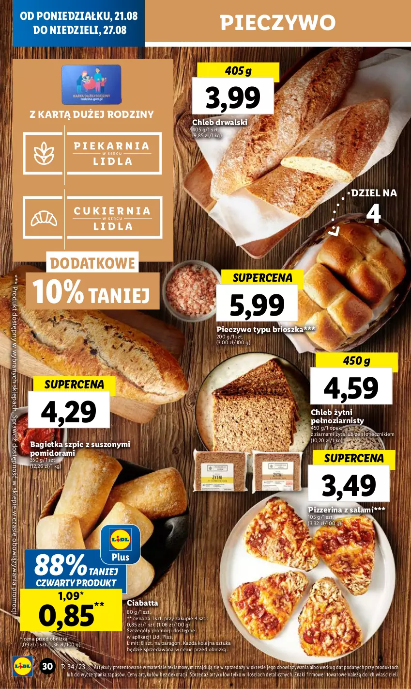 Gazetka promocyjna Lidl - GAZETKA - ważna 21.08 do 27.08.2023 - strona 36 - produkty: Bagietka, Chleb, Ciabatta, Olej, Piec, Pieczywo, Pizzerina, Salami, Ser, Szpic