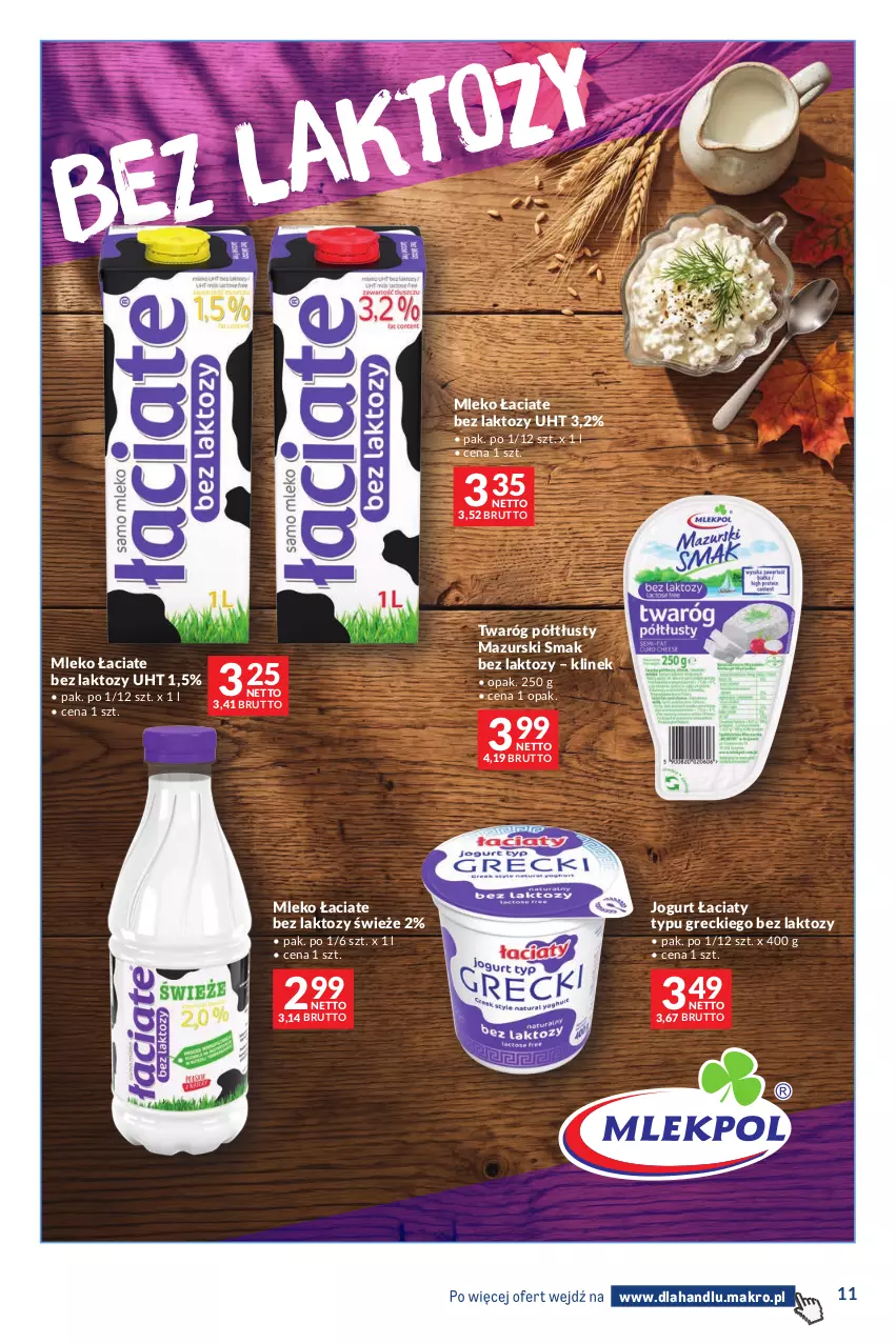 Gazetka promocyjna Makro - Dystrybucja do sklepów - ważna 27.10 do 23.11.2026 - strona 11 - produkty: Jogurt, Mleko, Twaróg, Twaróg półtłusty