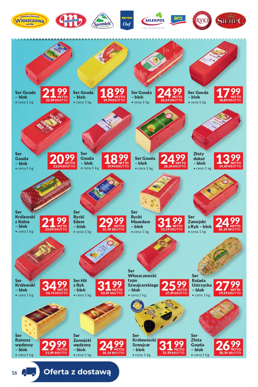 Gazetka promocyjna Makro - Dystrybucja do sklepów - ważna 27.10 do 23.11.2026 - strona 16 - produkty: Cars, Edam, Gouda, Królewski, Maasdam, Rolada, Rolada Ustrzycka, Rycki Edam, Ser, Ser Królewiecki, Włoszczowski, Złoty dukat