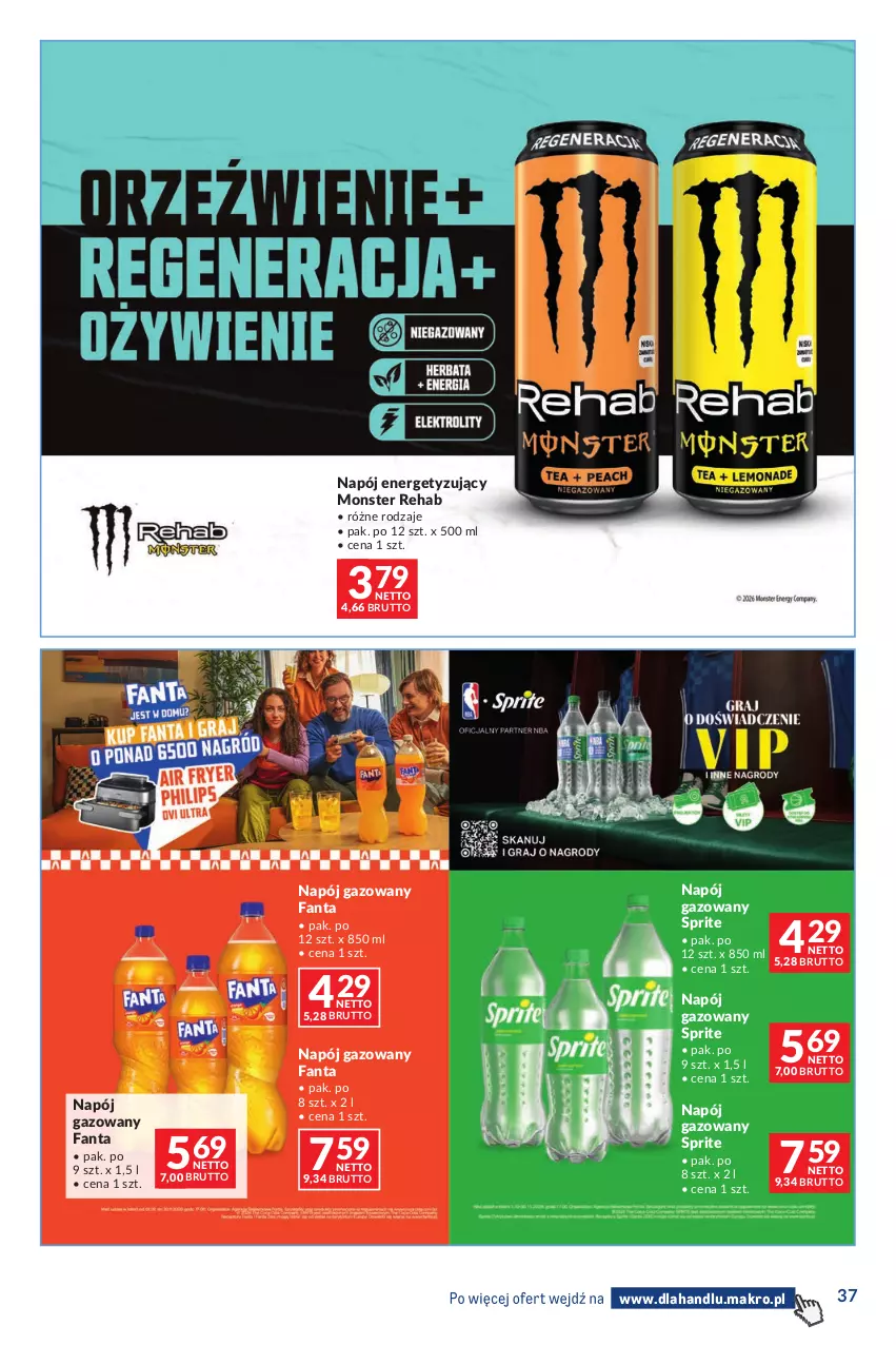 Gazetka promocyjna Makro - Dystrybucja do sklepów - ważna 27.10 do 23.11.2026 - strona 37 - produkty: Fa, Fanta, Napój, Napój gazowany, Sprite