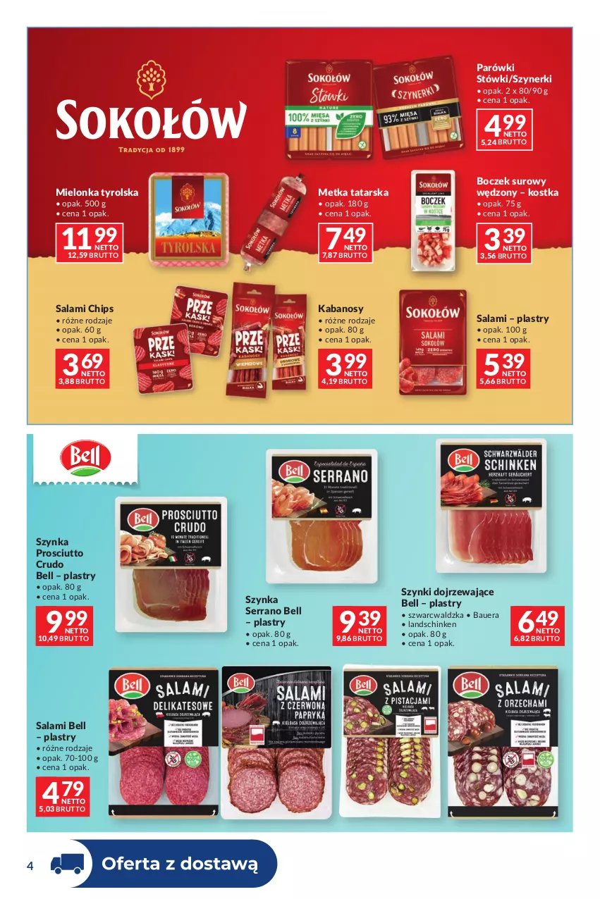 Gazetka promocyjna Makro - Dystrybucja do sklepów - ważna 27.10 do 23.11.2026 - strona 4 - produkty: Bell, Boczek, Kabanos, Metka tatarska, Mielonka tyrolska, Parówki, Prosciutto, Salami, Ser, Szynka