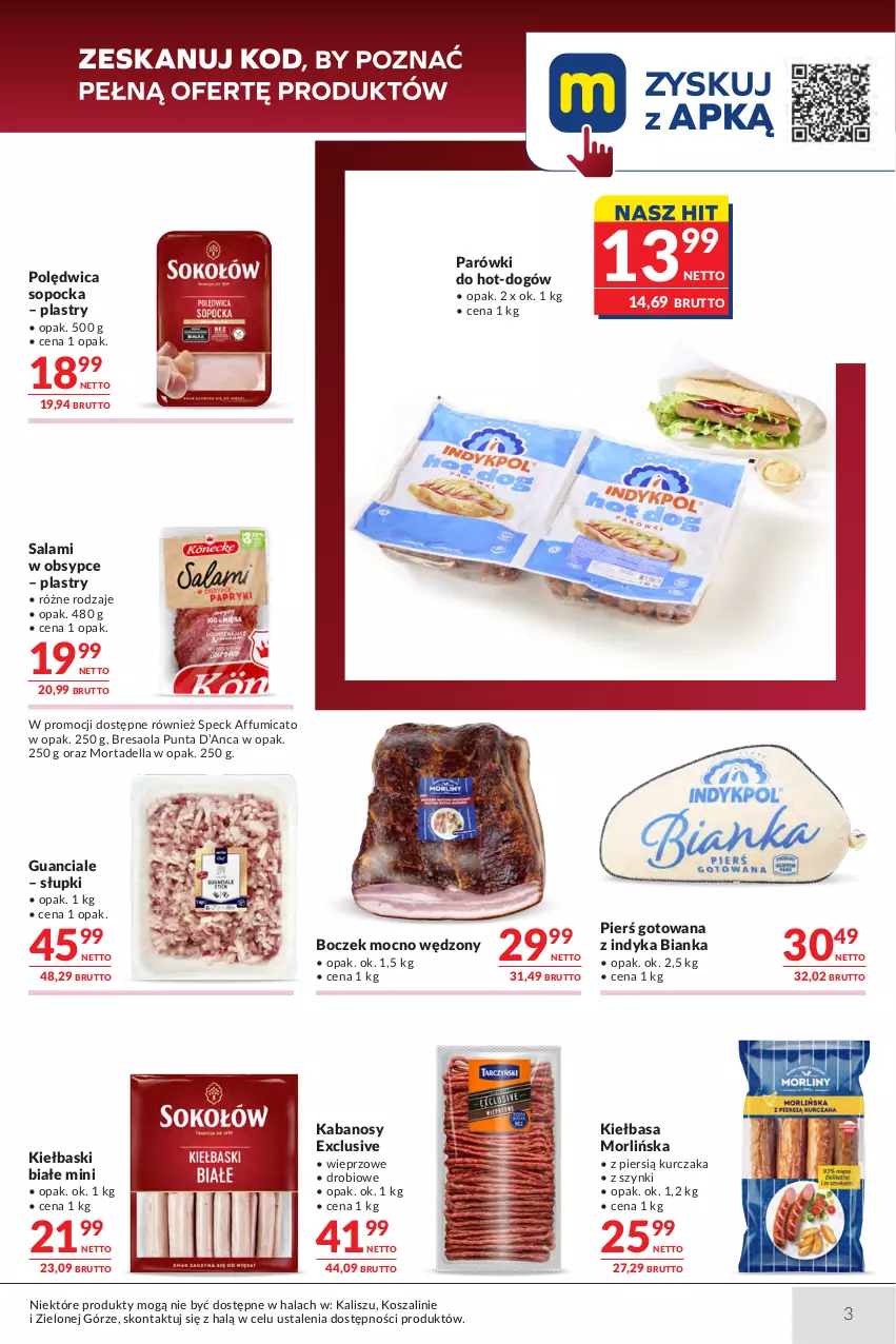 Gazetka promocyjna Makro - Oferta dla Gastronomii - ważna 29.09 do 12.10.2026 - strona 3 - produkty: Bianka, Boczek, Bresaola, Dell, Kabanos, Kiełbasa, Kiełbaski białe, Kosz, Kurczak, Mortadella, Parówki, Polędwica, Salami, Szal
