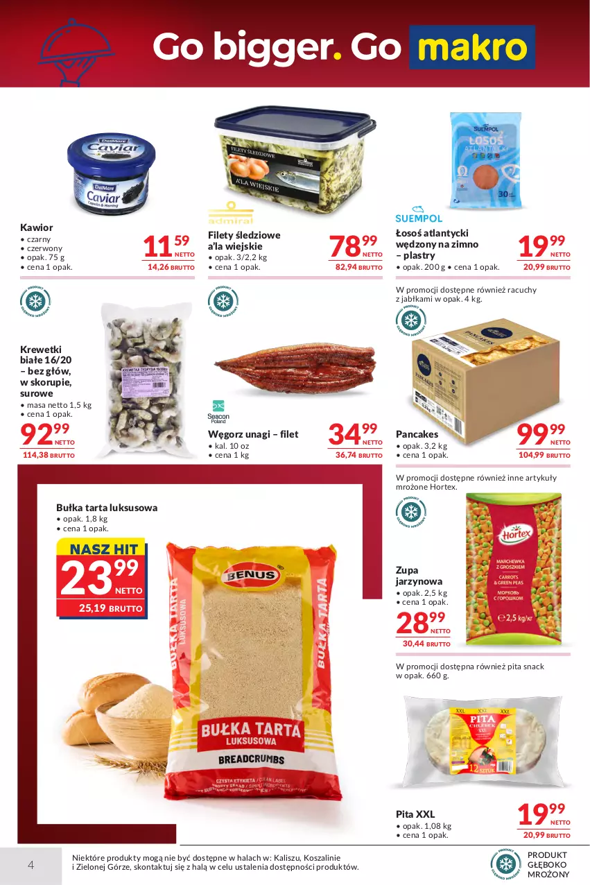 Gazetka promocyjna Makro - Oferta dla Gastronomii - ważna 29.09 do 12.10.2026 - strona 4 - produkty: Bułka, Bułka tarta, Hortex, Jabłka, Kawior, Kosz, Krewetki, Szal, Tarta, Zupa