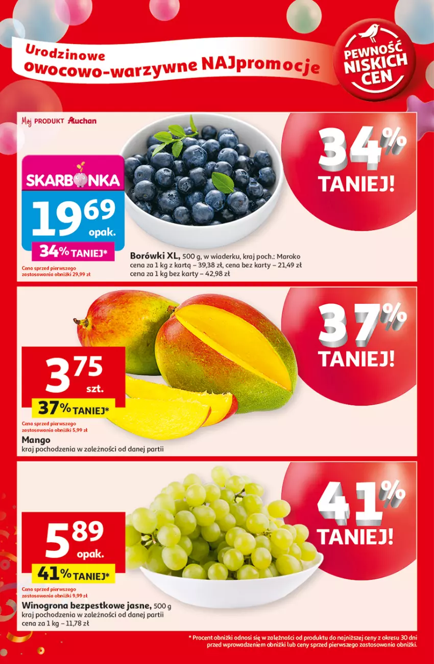 Gazetka promocyjna Auchan - Te URODZINY są NAJ Hipermarket - ważna 30.04 do 07.05.2025 - strona 10 - produkty: Mango, Wino, Winogrona, Winogrona bezpestkowe