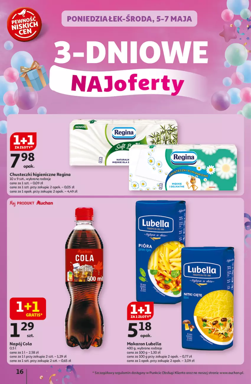 Gazetka promocyjna Auchan - Te URODZINY są NAJ Hipermarket - ważna 30.04 do 07.05.2025 - strona 20 - produkty: Bell, Bella, Chusteczki, Gin, Lubella, Makaron, Napój