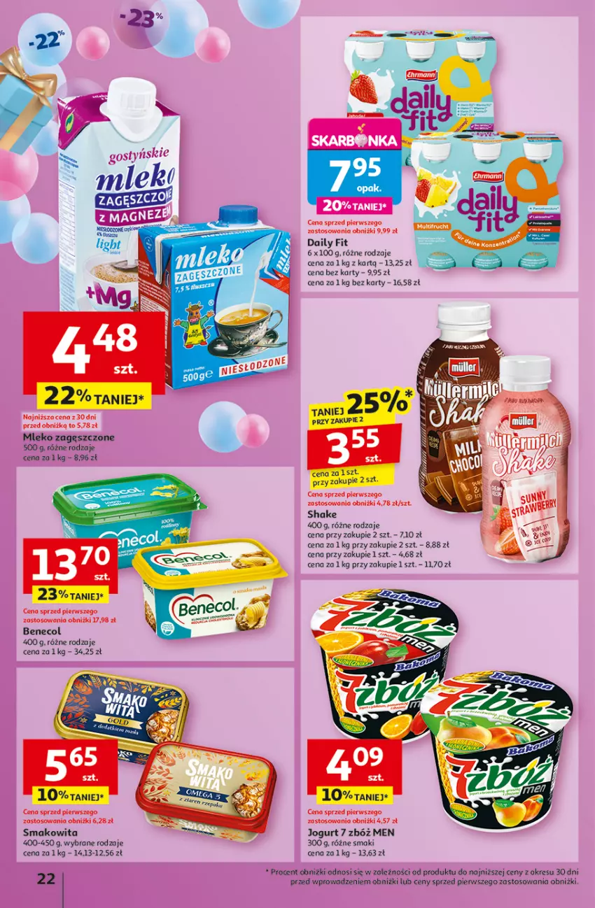 Gazetka promocyjna Auchan - Te URODZINY są NAJ Hipermarket - ważna 30.04 do 07.05.2025 - strona 26 - produkty: Benecol, Jogurt, Mleko, Mleko zagęszczone, Smakowita