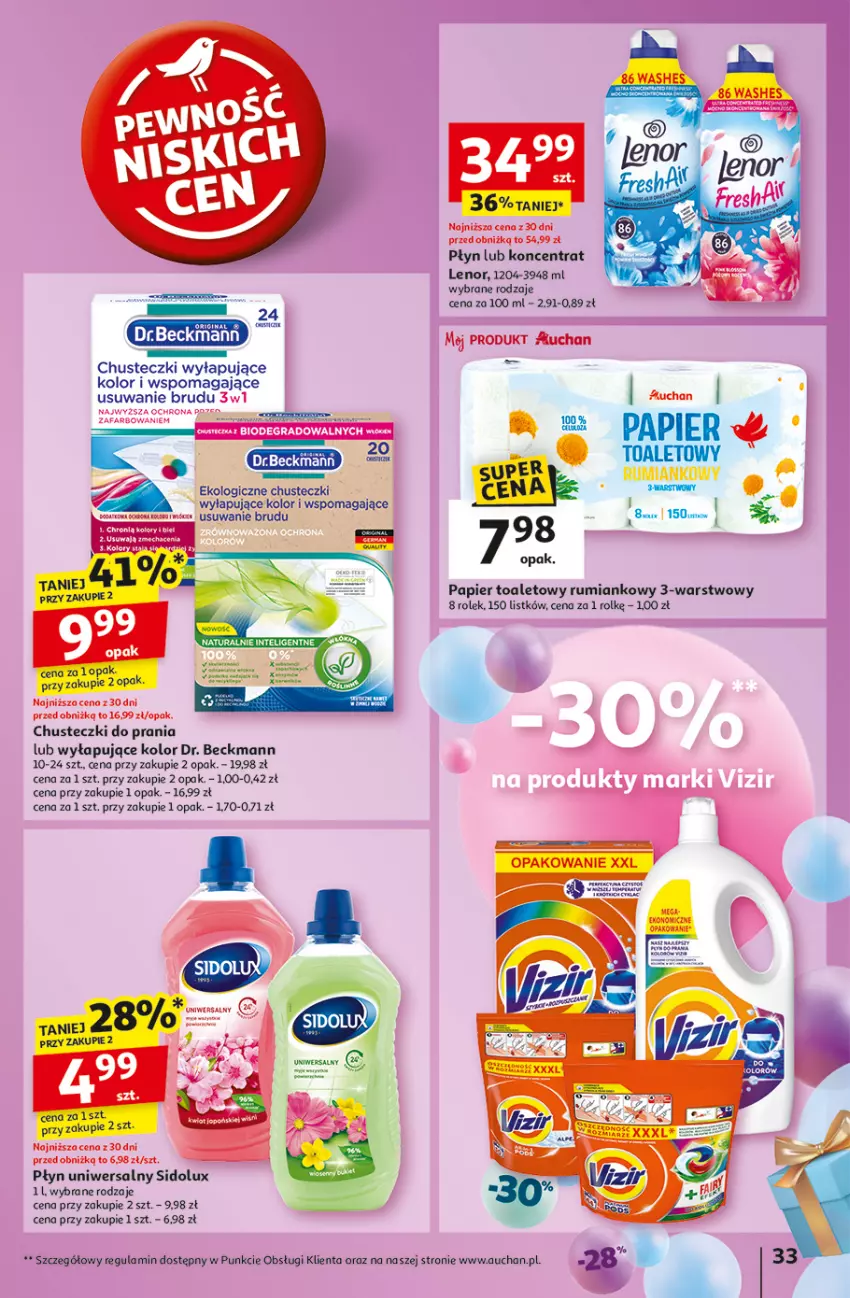 Gazetka promocyjna Auchan - Te URODZINY są NAJ Hipermarket - ważna 30.04 do 07.05.2025 - strona 37 - produkty: Chusteczki, Chusteczki do prania, Gin, Kiwi, Lenor, Papier, Papier toaletowy, Rum, Sidolux